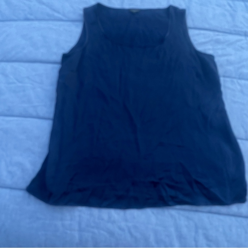 Talbots Navy Silk Sleeveless Shell Size 10